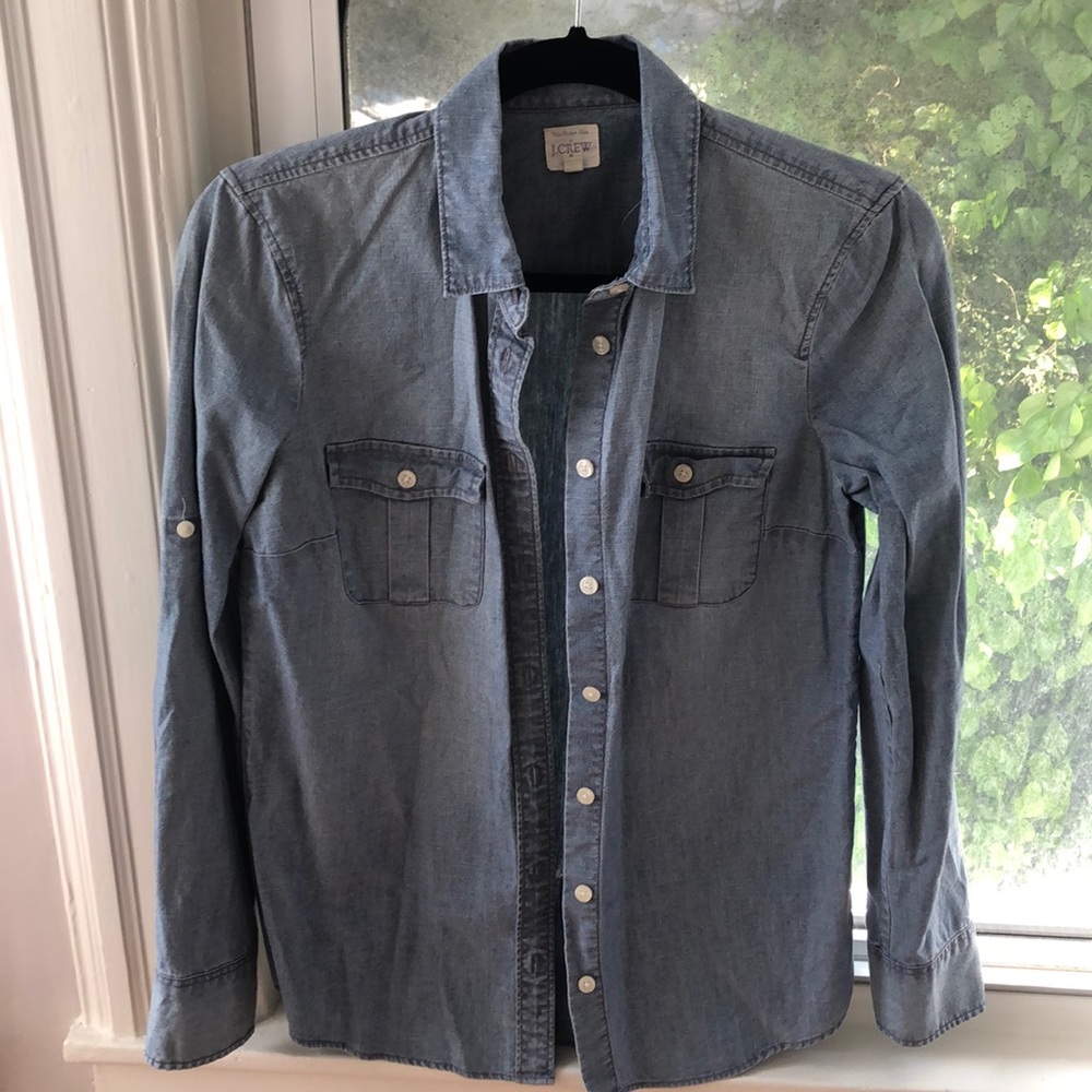 COPY - JCrew long sleeve chambray shirt